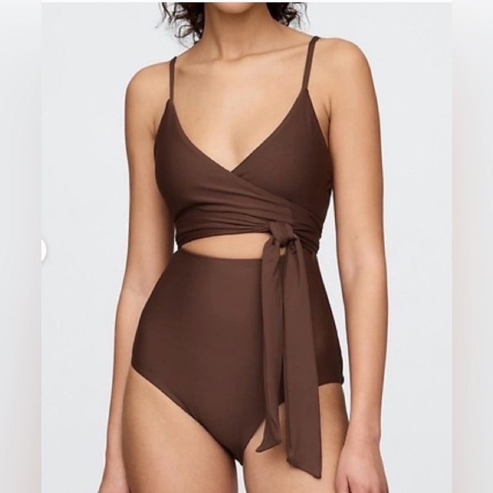 NWT Gap Tie Knot One Piece Chocolate brown Swimsuit Sz XL